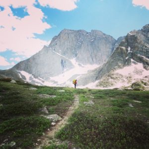 Alone on the trail, approaching Temple Peak. (Photo by Joel Krieger)