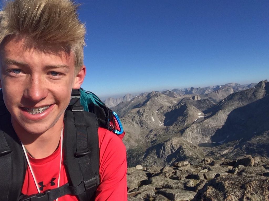 Hayden's selfie on the summit of Mitchell Peak.